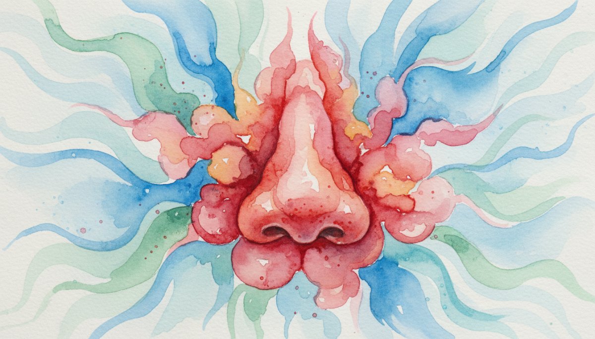 季節性アレルギーによる鼻の反応イメージ