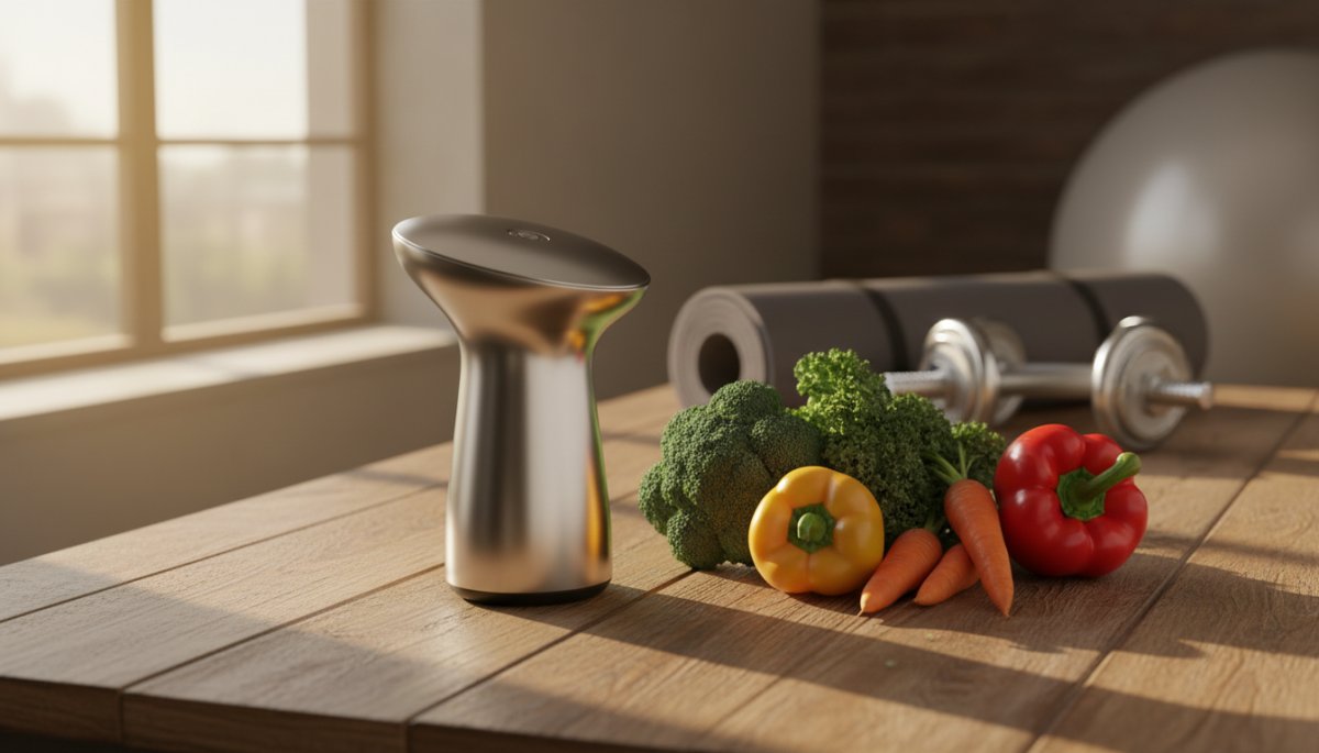 花粉症予防のための水素吸入器と健康的な生活習慣のイメージ